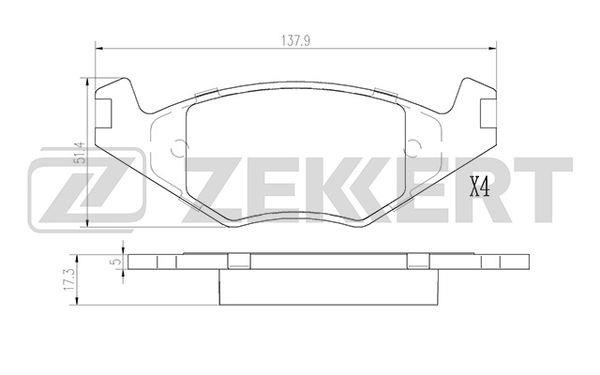 Zekkert BS-2986 Гальмівні колодки передні, комплект BS2986: Купити в Україні - Добра ціна на EXIST.UA!