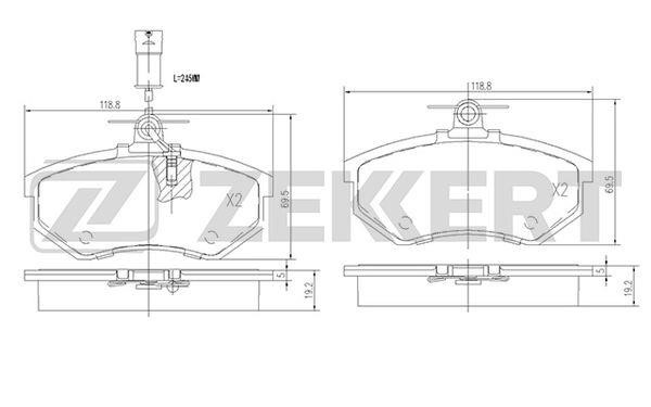 Zekkert BS-2541 Гальмівні колодки передні, комплект BS2541: Купити в Україні - Добра ціна на EXIST.UA!