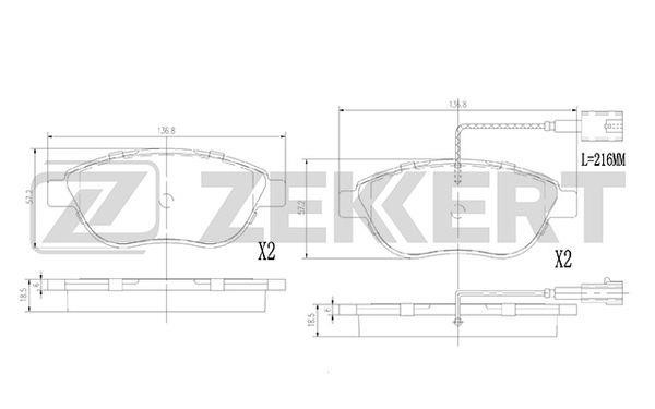 Zekkert BS-2919 Гальмівні колодки передні, комплект BS2919: Купити в Україні - Добра ціна на EXIST.UA!