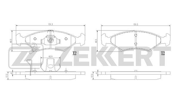 Zekkert BS-1392 Гальмівні колодки передні, комплект BS1392: Купити в Україні - Добра ціна на EXIST.UA!