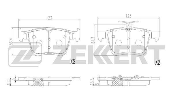 Zekkert BS-2952 Гальмівні колодки задні, комплект BS2952: Купити в Україні - Добра ціна на EXIST.UA!