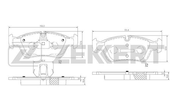 Zekkert BS-1016 Гальмівні колодки, комплект BS1016: Купити в Україні - Добра ціна на EXIST.UA!
