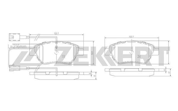 Zekkert BS-1167 Гальмівні колодки, комплект BS1167: Купити в Україні - Добра ціна на EXIST.UA!