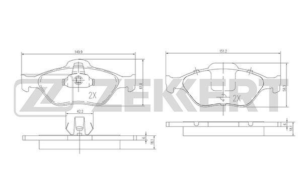 Zekkert BS-1652 Гальмівні колодки, комплект BS1652: Приваблива ціна - Купити в Україні на EXIST.UA!