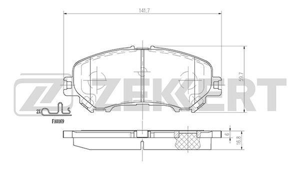 Zekkert BS-2973 Гальмівні колодки, комплект BS2973: Приваблива ціна - Купити в Україні на EXIST.UA!