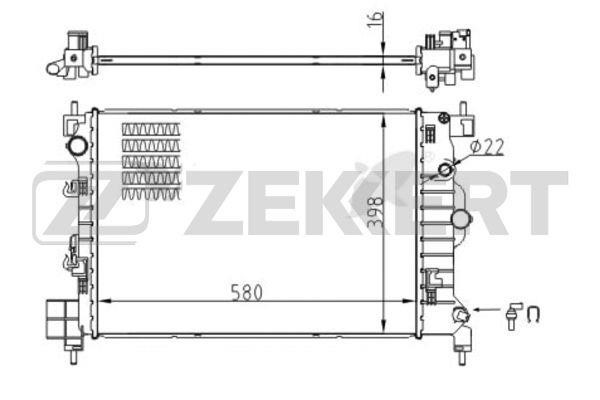 Zekkert MK-1555 Радіатор, охолодження двигуна MK1555: Купити в Україні - Добра ціна на EXIST.UA!