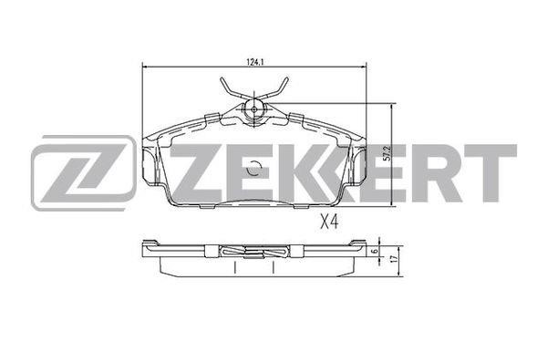 Zekkert BS-2313 Гальмівні колодки, комплект BS2313: Купити в Україні - Добра ціна на EXIST.UA!