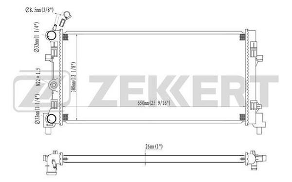 Zekkert MK1009 Радіатор охолодження двигуна MK1009: Купити в Україні - Добра ціна на EXIST.UA!