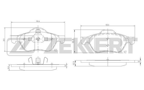 Zekkert BS-2488 Гальмівні колодки, комплект BS2488: Купити в Україні - Добра ціна на EXIST.UA!