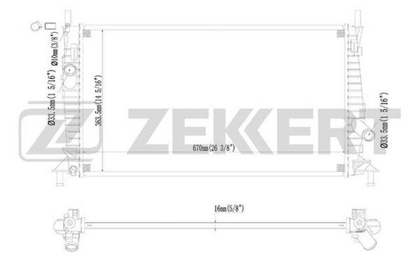 Zekkert MK-1128 Радіатор охолодження двигуна MK1128: Приваблива ціна - Купити в Україні на EXIST.UA!