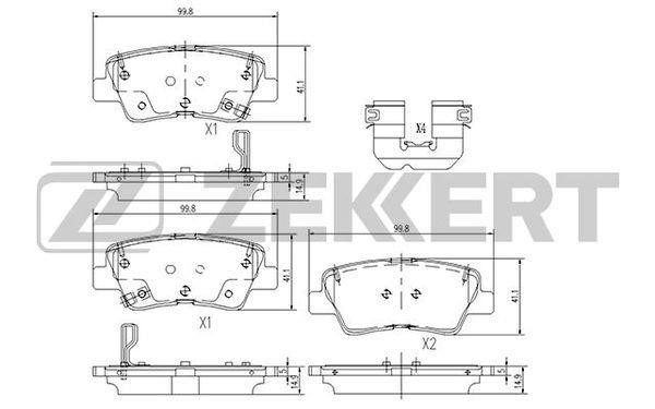 Zekkert BS-1188 Гальмівні колодки задні, комплект BS1188: Купити в Україні - Добра ціна на EXIST.UA!