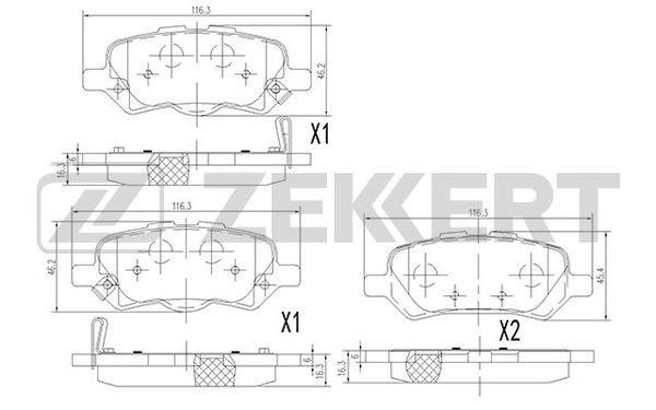 Zekkert BS-2096 Гальмівні колодки задні, комплект BS2096: Купити в Україні - Добра ціна на EXIST.UA!