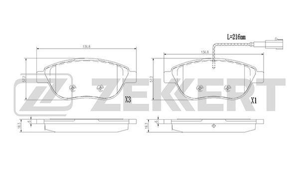 Zekkert BS-1389 Гальмівні колодки задні, комплект BS1389: Купити в Україні - Добра ціна на EXIST.UA!