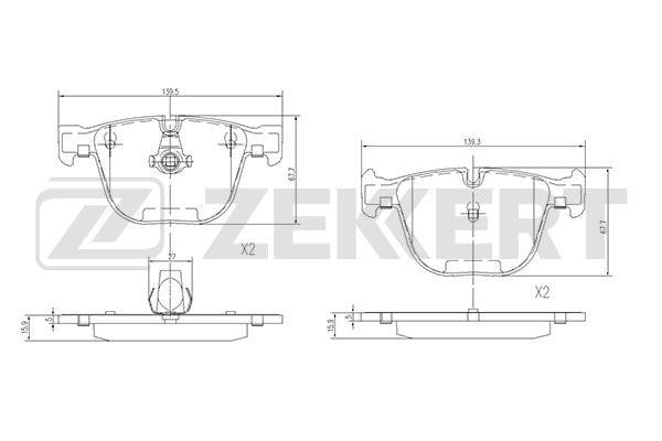 Zekkert BS-1582 Гальмівні колодки передні, комплект BS1582: Купити в Україні - Добра ціна на EXIST.UA!