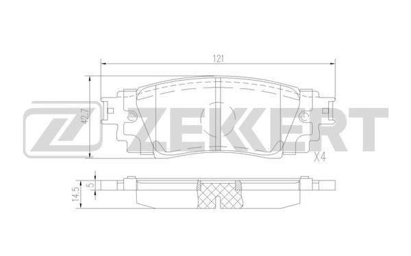 Zekkert BS-1525 Гальмівні колодки задні, комплект BS1525: Купити в Україні - Добра ціна на EXIST.UA!