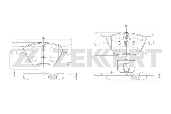 Zekkert BS-1370 Гальмівні колодки, комплект BS1370: Купити в Україні - Добра ціна на EXIST.UA!