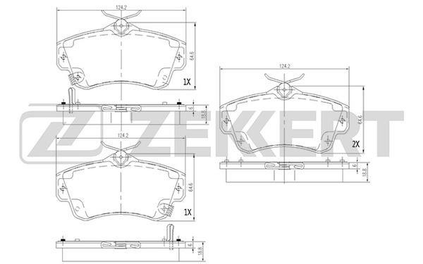 Zekkert BS-1279 Гальмівні колодки передні, комплект BS1279: Купити в Україні - Добра ціна на EXIST.UA!
