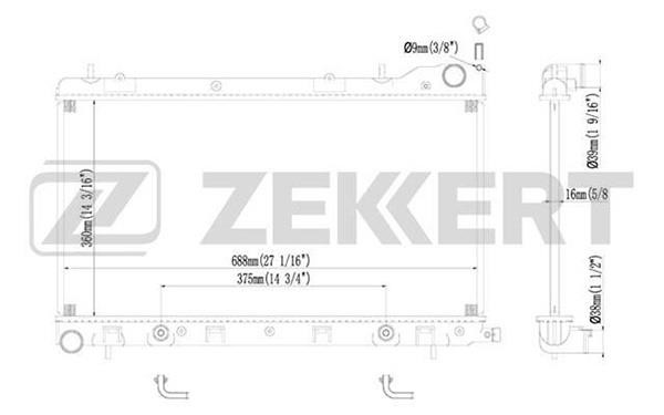 Zekkert MK-1178 Радіатор охолодження двигуна MK1178: Приваблива ціна - Купити в Україні на EXIST.UA!