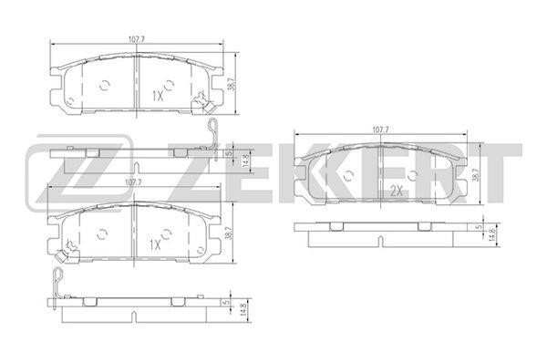 Zekkert BS-2133 Гальмівні колодки задні, комплект BS2133: Купити в Україні - Добра ціна на EXIST.UA!