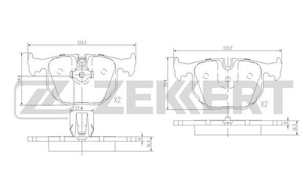 Zekkert BS-1137 Гальмівні колодки, комплект BS1137: Купити в Україні - Добра ціна на EXIST.UA!