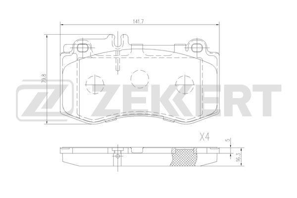 Zekkert BS-1317 Гальмівні колодки, комплект BS1317: Купити в Україні - Добра ціна на EXIST.UA!