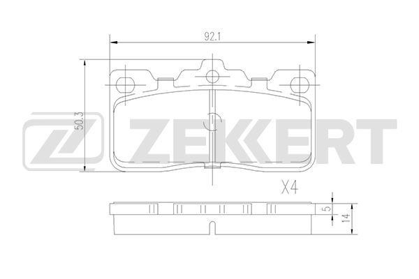 Zekkert BS-1825 Гальмівні колодки задні, комплект BS1825: Купити в Україні - Добра ціна на EXIST.UA!