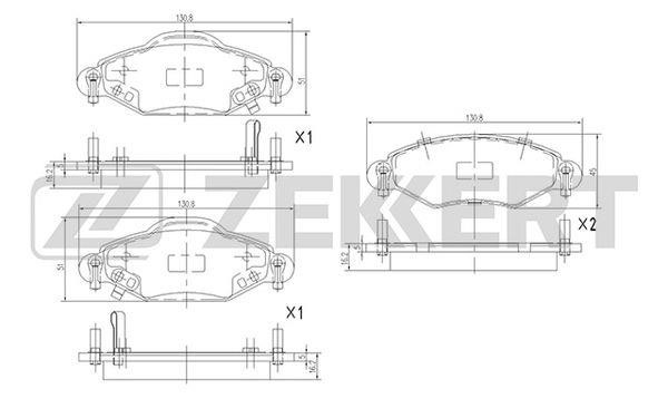 Zekkert BS-2076 Гальмівні колодки передні, комплект BS2076: Купити в Україні - Добра ціна на EXIST.UA!