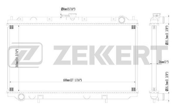 Zekkert MK1097 Радіатор охолодження двигуна MK1097: Купити в Україні - Добра ціна на EXIST.UA!