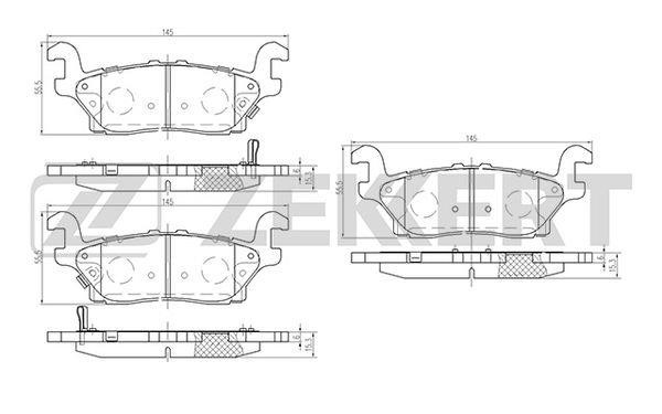 Zekkert BS-1052 Гальмівні колодки задні, комплект BS1052: Купити в Україні - Добра ціна на EXIST.UA!