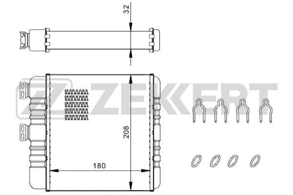 Zekkert MK-5087 Теплообмінник, система опалення салону MK5087: Купити в Україні - Добра ціна на EXIST.UA!