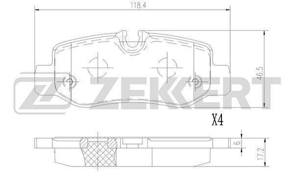 Zekkert BS-2956 Гальмівні колодки задні, комплект BS2956: Купити в Україні - Добра ціна на EXIST.UA!