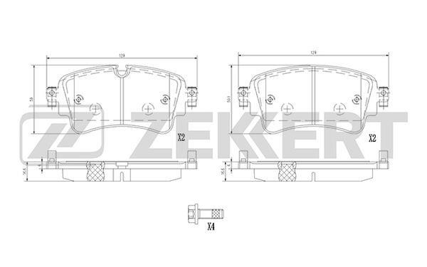 Zekkert BS-1362 Гальмівні колодки задні, комплект BS1362: Купити в Україні - Добра ціна на EXIST.UA!