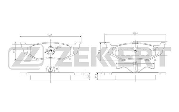 Zekkert BS-1339 Гальмівні колодки, комплект BS1339: Купити в Україні - Добра ціна на EXIST.UA!