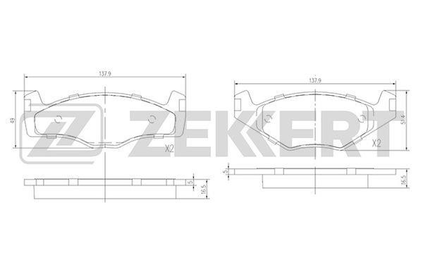 Zekkert BS-1154 Гальмівні колодки, комплект BS1154: Купити в Україні - Добра ціна на EXIST.UA!