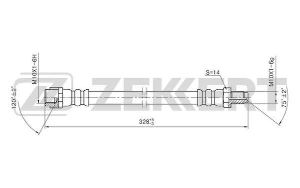 Zekkert BS-9283 Гальмівний шланг BS9283: Купити в Україні - Добра ціна на EXIST.UA!