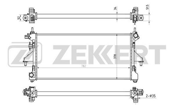 Zekkert MK-1133 Радіатор охолодження двигуна MK1133: Купити в Україні - Добра ціна на EXIST.UA!