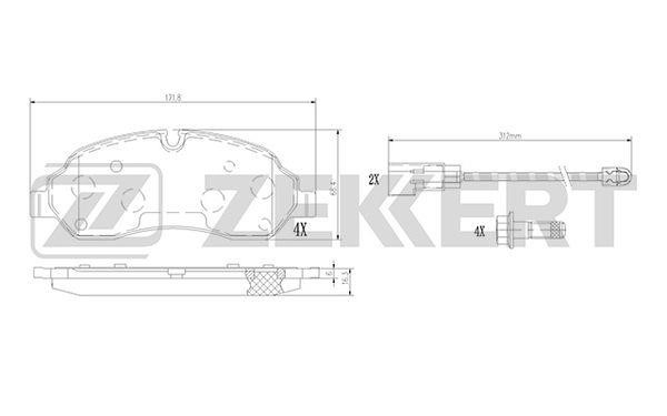 Zekkert BS-1368 Гальмівні колодки, комплект BS1368: Купити в Україні - Добра ціна на EXIST.UA!