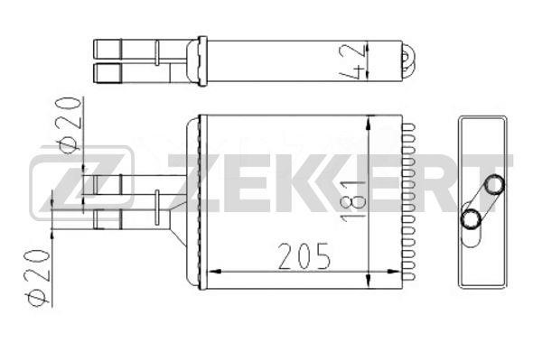Zekkert MK-5077 Теплообмінник, система опалення салону MK5077: Купити в Україні - Добра ціна на EXIST.UA!