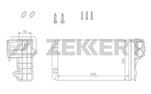 Zekkert MK-5088 Теплообмінник, система опалення салону MK5088: Купити в Україні - Добра ціна на EXIST.UA!