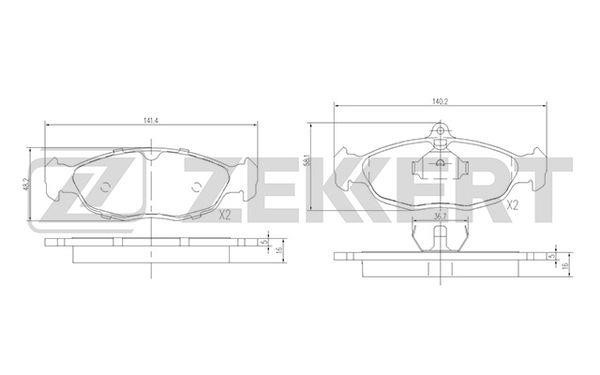 Zekkert BS-2346 Гальмівні колодки, комплект BS2346: Купити в Україні - Добра ціна на EXIST.UA!