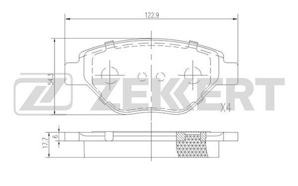 Zekkert BS-1166 Гальмівні колодки, комплект BS1166: Купити в Україні - Добра ціна на EXIST.UA!