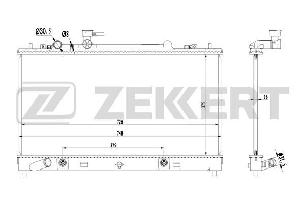 Zekkert MK-1204 Радіатор, охолодження двигуна MK1204: Купити в Україні - Добра ціна на EXIST.UA!