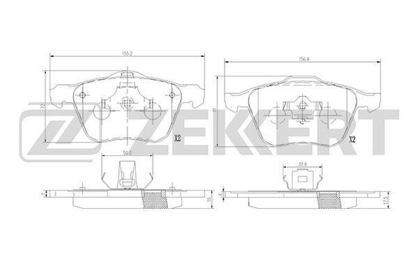Zekkert BS-1372 Гальмівні колодки передні, комплект BS1372: Купити в Україні - Добра ціна на EXIST.UA!