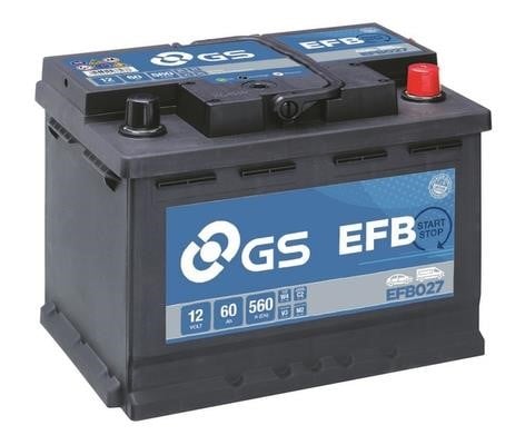Gs EFB027 Акумулятор Gs 12В 60Ач 560А(EN) R+ EFB027: Приваблива ціна - Купити в Україні на EXIST.UA!