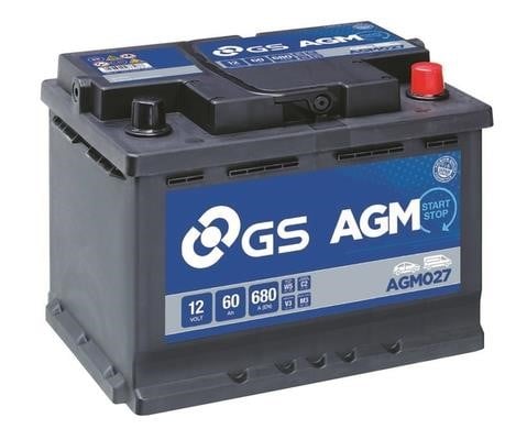 Gs AGM027 Акумулятор Gs 12В 60Ач 680А(EN) R+ AGM027: Купити в Україні - Добра ціна на EXIST.UA!
