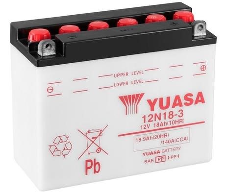 Yuasa 12N18-3 Акумулятор Yuasa 12В 18,9Аг 140А R+ 12N183: Купити в Україні - Добра ціна на EXIST.UA!