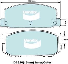 Bendix USA DB326 GCT Гальмівні колодки, комплект DB326GCT: Купити в Україні - Добра ціна на EXIST.UA!