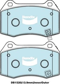 Bendix USA DB1520 GCT Гальмівні колодки, комплект DB1520GCT: Купити в Україні - Добра ціна на EXIST.UA!