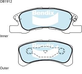 Bendix USA DB1912 GCT Гальмівні колодки, комплект DB1912GCT: Купити в Україні - Добра ціна на EXIST.UA!
