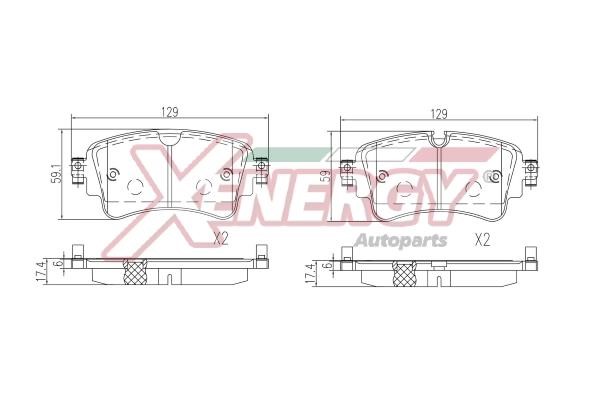 Xenergy X41403 Гальмівні колодки, комплект X41403: Купити в Україні - Добра ціна на EXIST.UA!